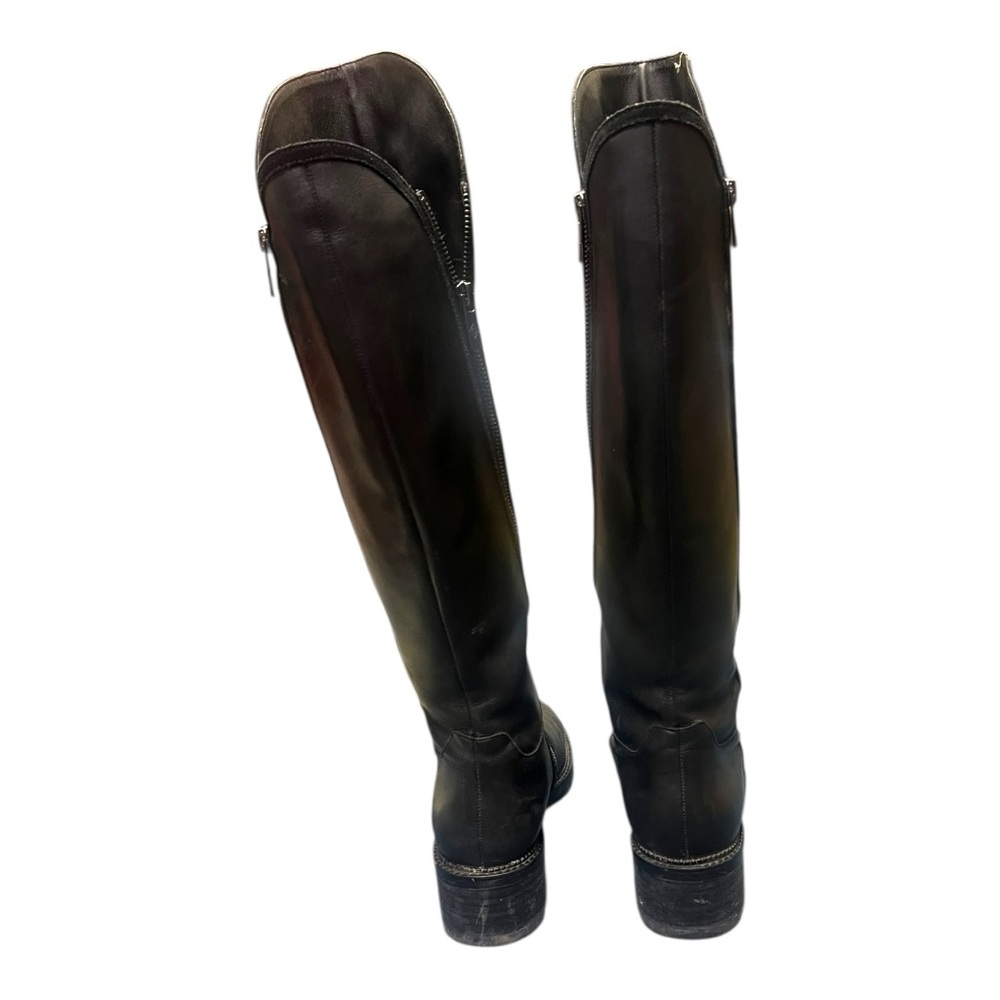 Donald Pliner Soffie Black Leather Over The Knee Tall Boots Womens 9.5M Lug Sole - Picture 6 of 9